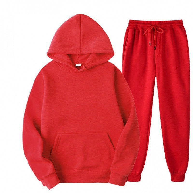 Conjunto de sudadera y pantalón con forro polar y capucha Monos