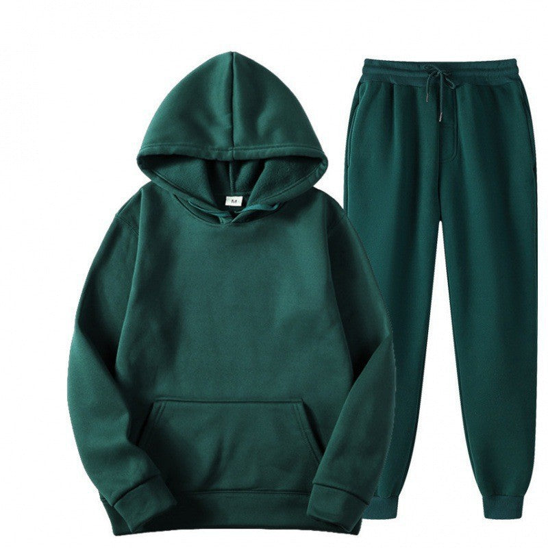Conjunto de sudadera y pantalón con forro polar y capucha Monos