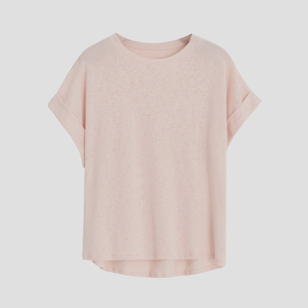 Mono Women's Cotton Linen Short Sleeve T-Shirt