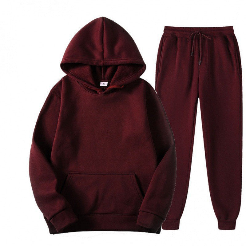 Conjunto de sudadera y pantalón con forro polar y capucha Monos